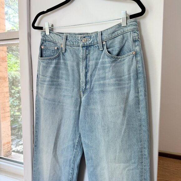 New MOTHER Superior The Rambler Zip Ankle Fray Jeans in Light Blue With The Band - Picture 4 of 15